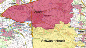 Karte vom Pfarrverband Feucht-Schwarzenbruck